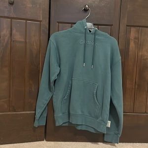 Glossier Limited edition green hoodie sweatshirt with embroidery, size XS